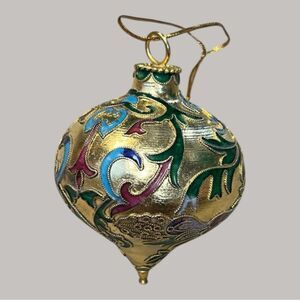 Cloisonné Style Gilded Ornament